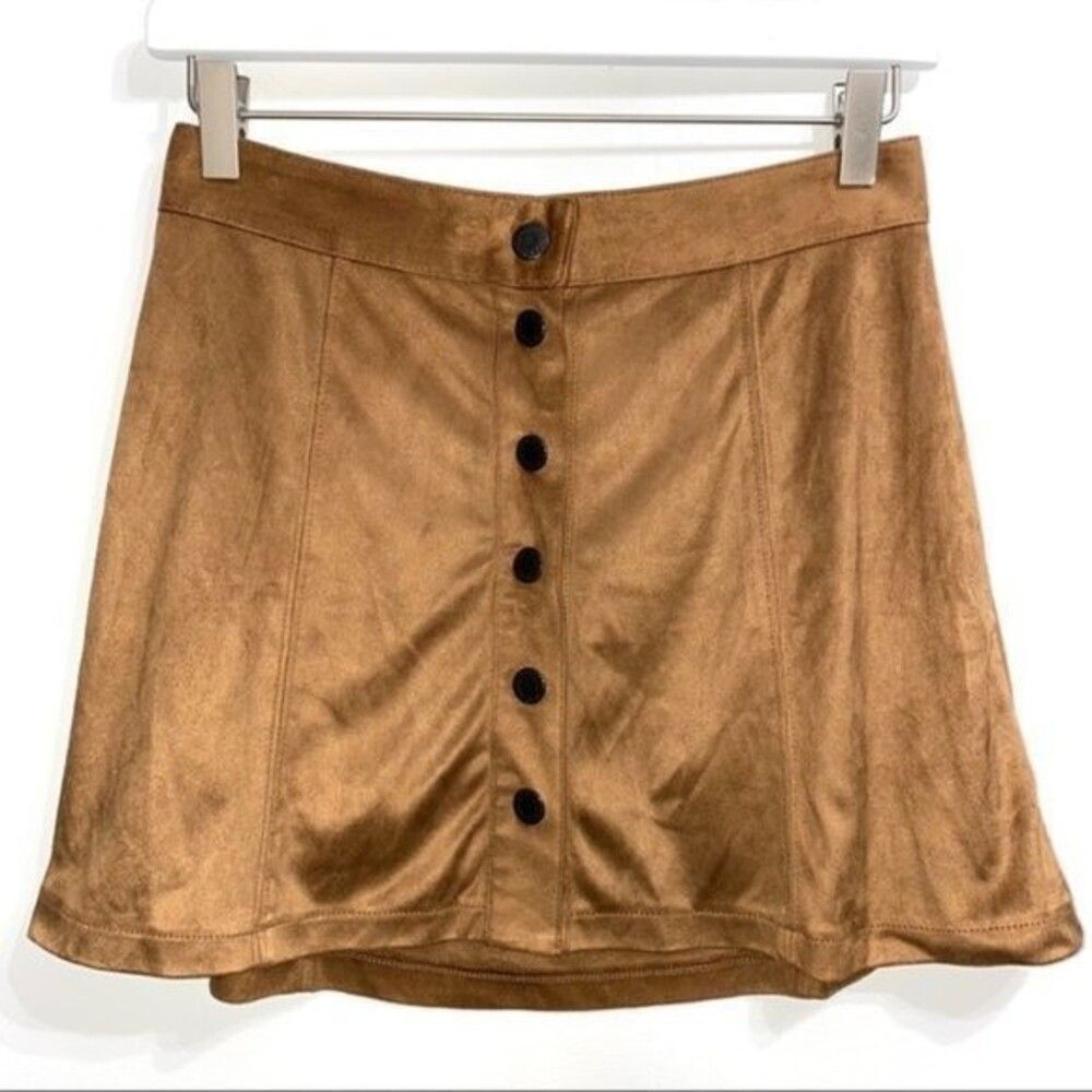 American Eagle Outfitters button front a line brown skirt 68B2